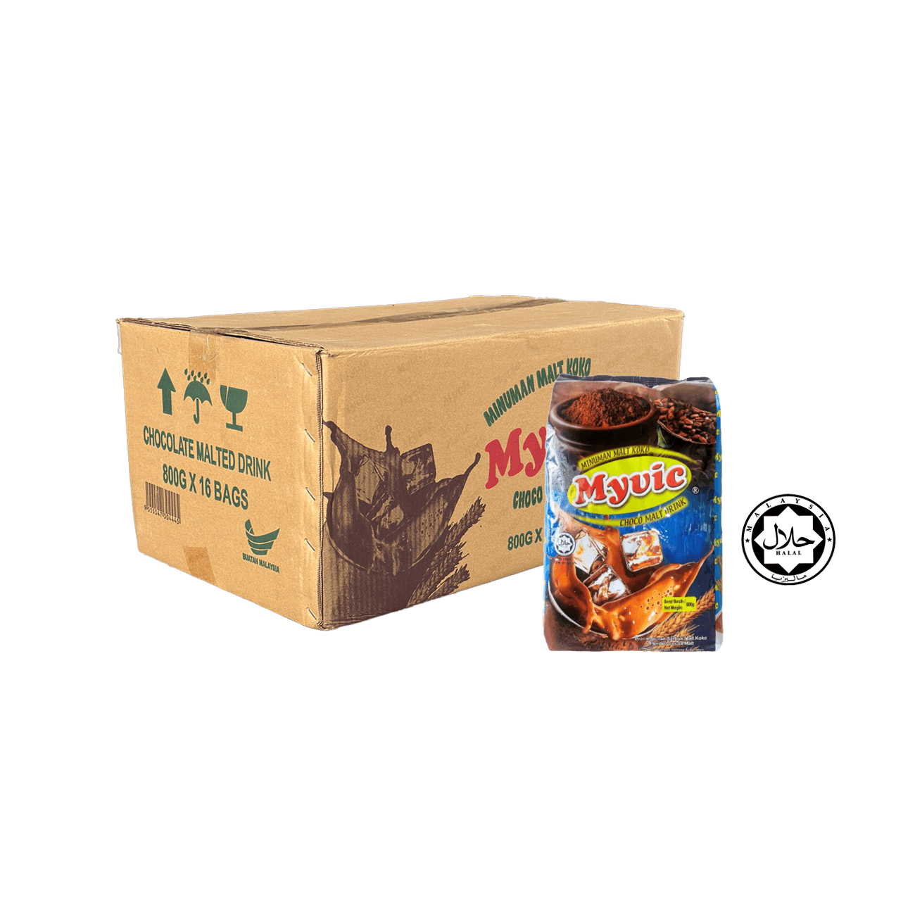 800gm x 16 Myvic Chocolate Malted Drink Softpack 1